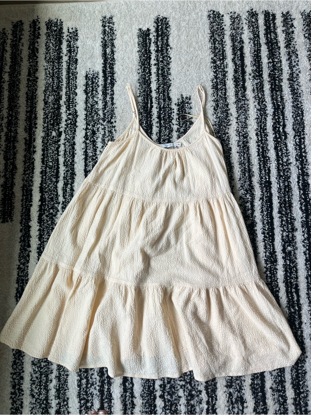 Lush Cream Tiered Spaghetti-Strap Dress